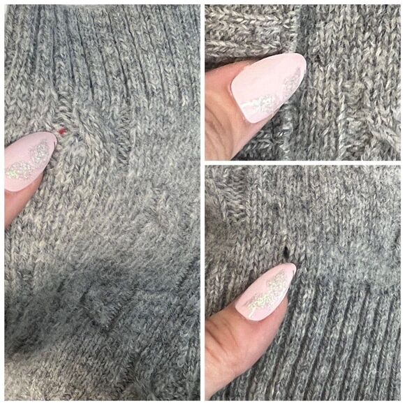 The Tog Shop Cardigan Sweater Wool Gray Cable Knit Button - Picture 12 of 13